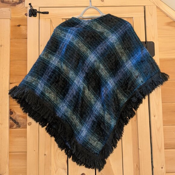 VTG Lochcarron Scottish Mohair Wool Cape Mantle Poncho Wrap Shawl Tartan Plaid - Picture 5 of 10